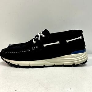 NWOT Easymoc Merrimack Black Suede Boat Shoe Vibram Sole Made in Portugal 9